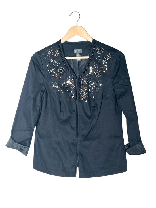 Chico's Jackets & Blazers - Chico's 0 black beaded blazer suit jacket size 4 small S B165